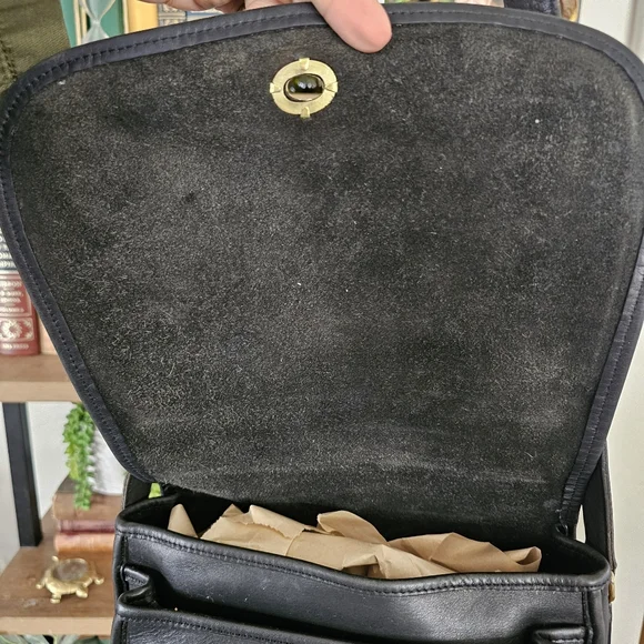 Rare! 80s Coach United States Stamp Ranch Stewardess Saddle Bag Black 0588-130 - Picture 12 of 16